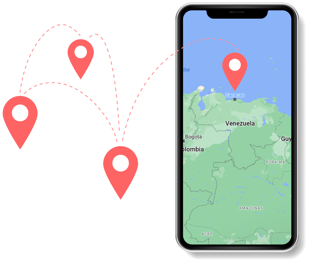 Celular con imagen de mapa de Venezuela