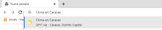 busqueda de clima en chrome